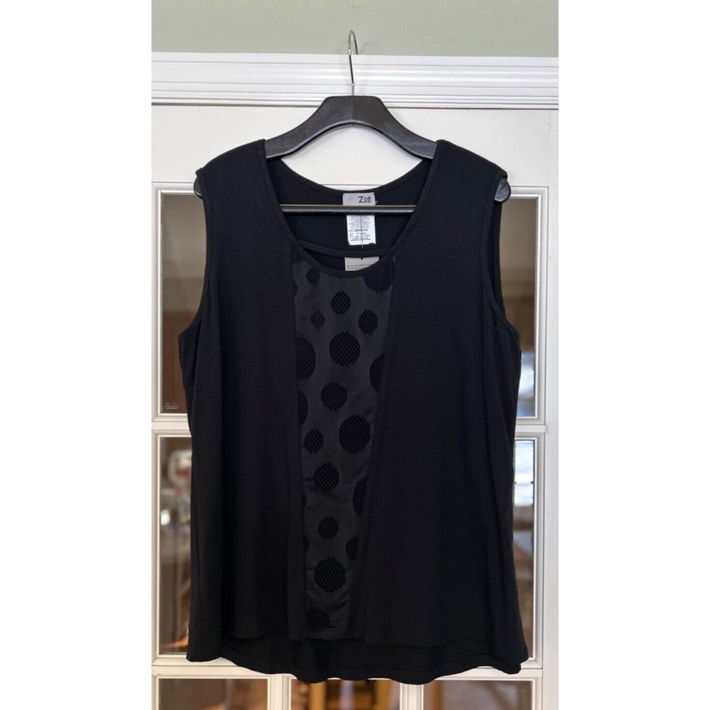 Zoe by Michael black accent blouse sleeveless tank size XXL NWT Orig $108